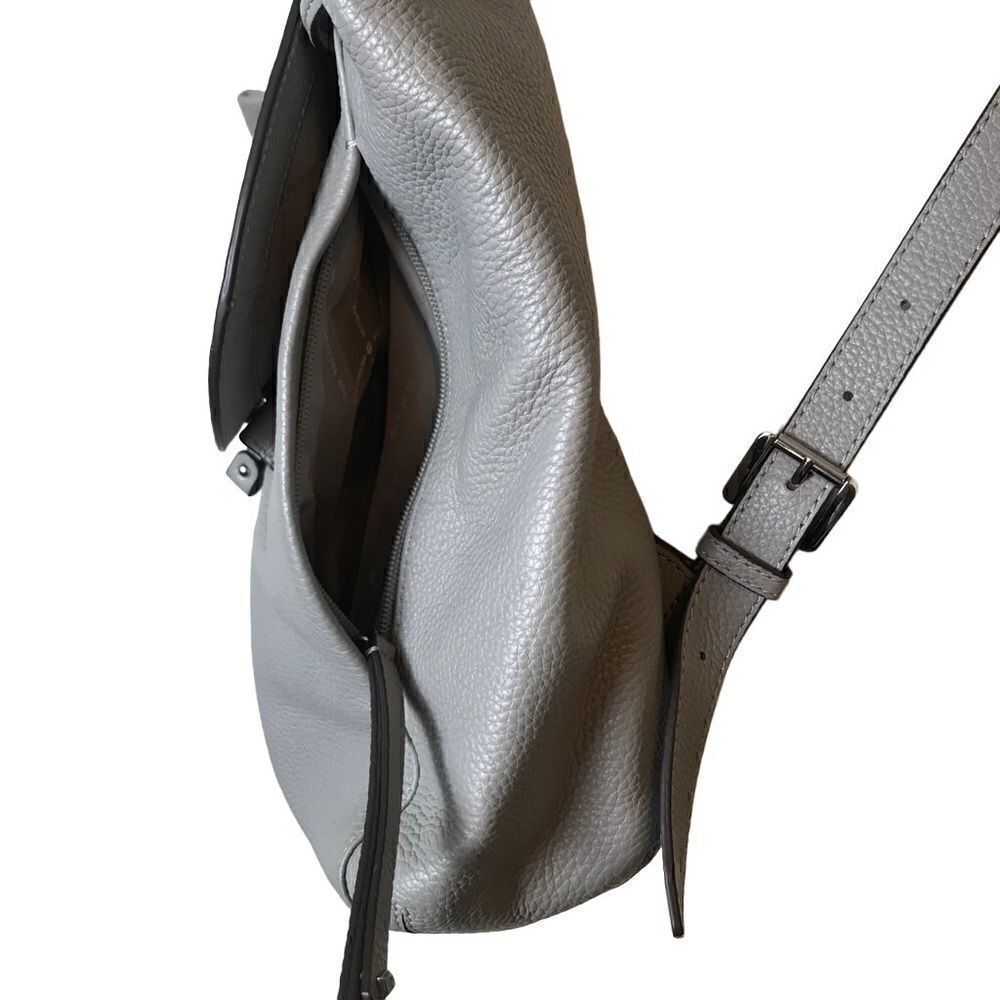 Michael Kors Riley rhinestone studded gray pebble drawstring leather backpack - Picture 10 of 14